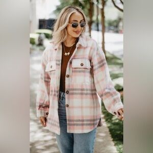 Katydid Pink Flannel Jacket NWT XL